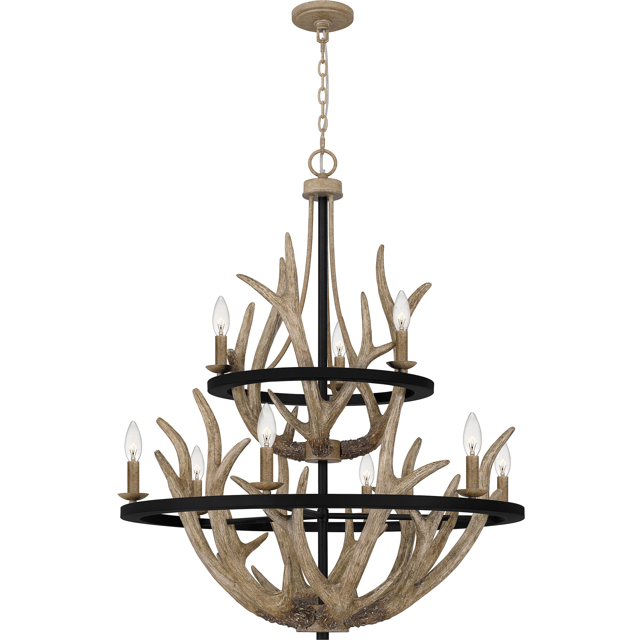 Journey 9 Light 32 inch Earth Black Chandelier Ceiling Light