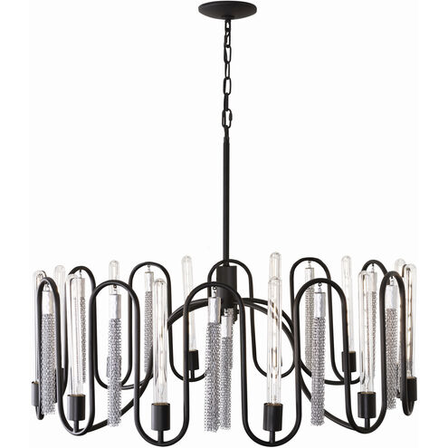 Darden 12 Light 36 inch Matte Black/Painted Chrome Pendant Ceiling Light