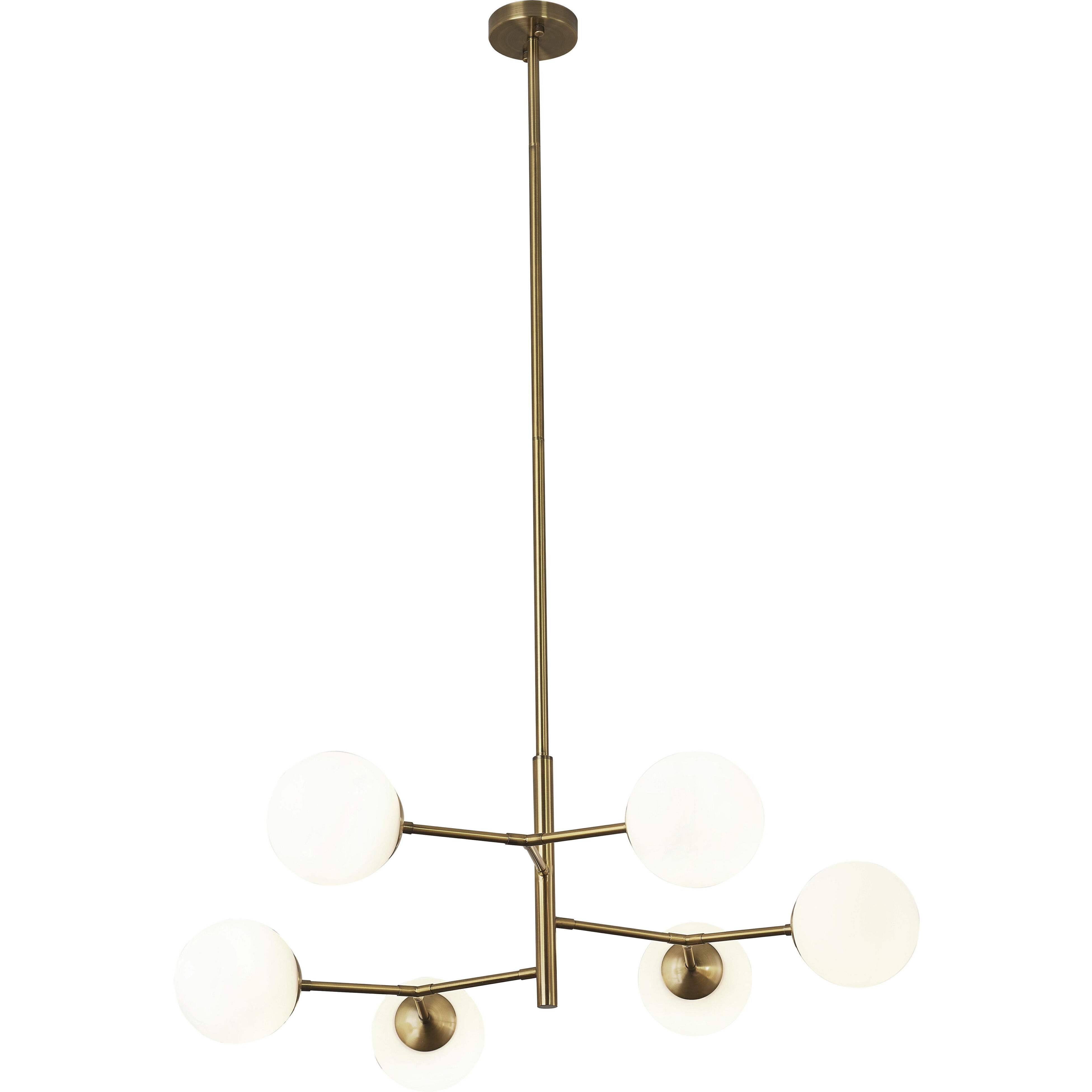 Canada 6 Light 35.4 inch Antique Brass Chandelier Ceiling Light