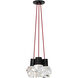 Sean Lavin Kira Pendant Ceiling Light in Black, Red Cord, LED 90 CRI 2200K-3000K, Integrated LED