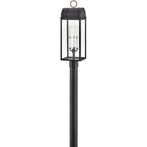 Heritage Campbell 3 Light 24.5 inch Black with Burnished Bronze Outdoor Post Mount