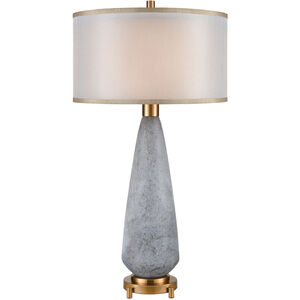 Kathmandu 34 inch 150 watt Cafe Bronze/Grey Tierra Glass Table Lamp Portable Light