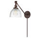 Soho Madison 23 inch 100 watt Oil Rubbed Bronze Swing Arm Wall Sconce Wall Light in Clear Bubble Glass, 5, Double Swivel