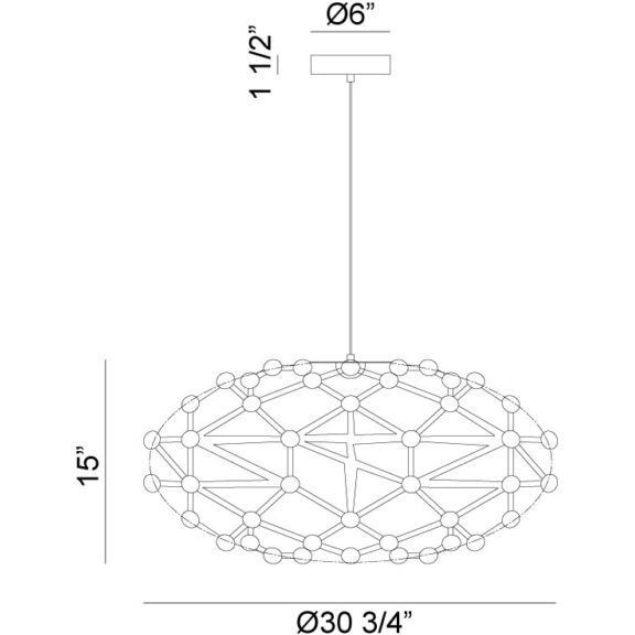 Coral LED 30 inch Gold Chandelier Ceiling Light