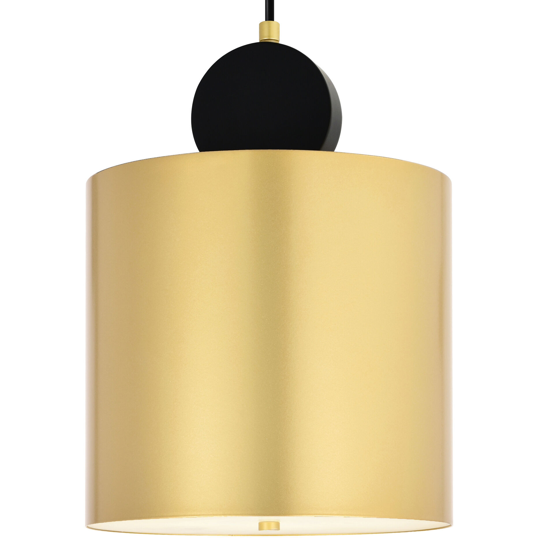 Saleen LED 9 inch Brass and Black Mini Pendant Ceiling Light
