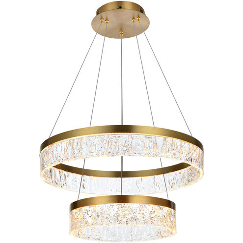 Linden 2 Light 22 inch Satin Gold Chandelier Ceiling Light