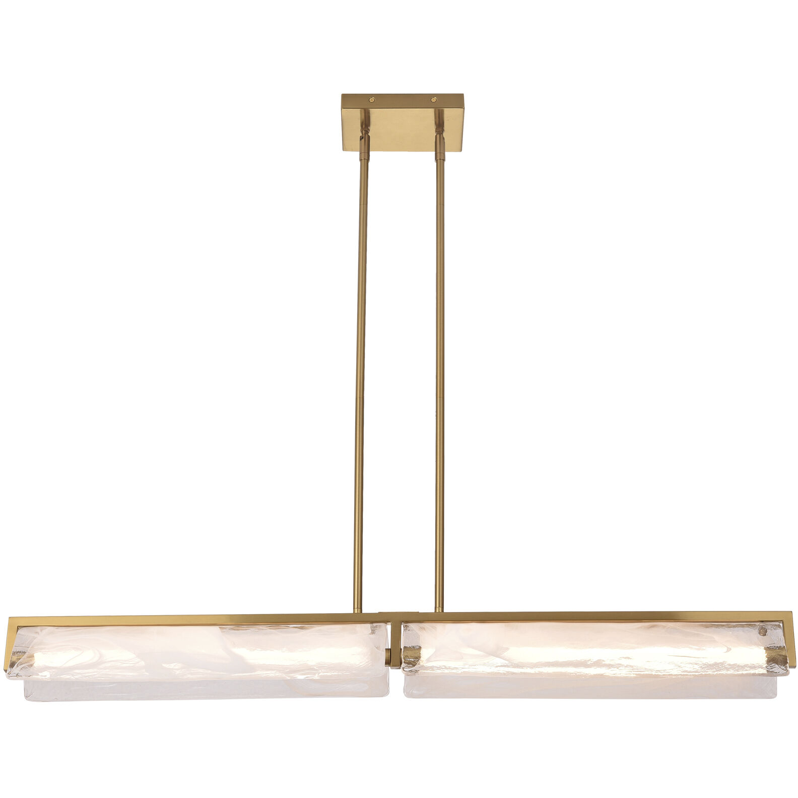 Mingle 2 Light 42 inch Satin Brass Linear Pendant Ceiling Light