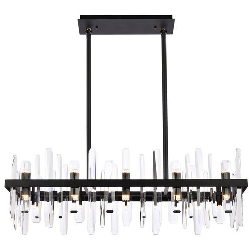 Serena 20 Light 36 inch Black Linear Chandelier Ceiling Light