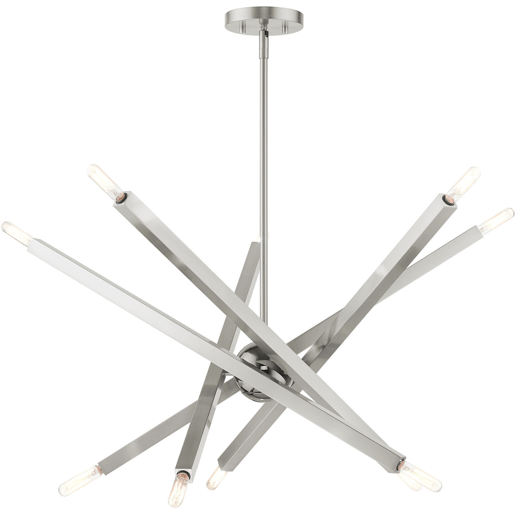Monaco 10 Light 32 inch Brushed Nickel Chandelier Ceiling Light