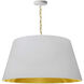 Brynn 1 Light 26 inch Aged Brass Pendant Ceiling Light in White/Gold Jewel Tone
