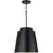 Pratt 1 Light 13 inch Matte Black Pendant Ceiling Light