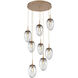 Meteo Incandescent 8 Light Novel Brass Chandelier Ceiling Light, Round Multi-Pendant