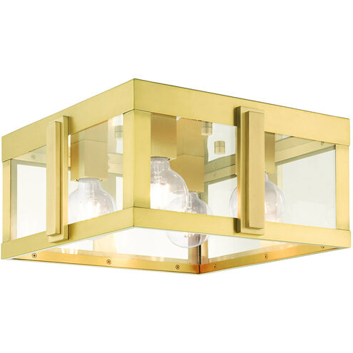 Lexington 4 Light 16 inch Natural Brass Outdoor Flush Mount