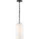 Thomas O'Brien Katie3 1 Light 7 inch Bronze Cylinder Pendant Ceiling Light in White Glass