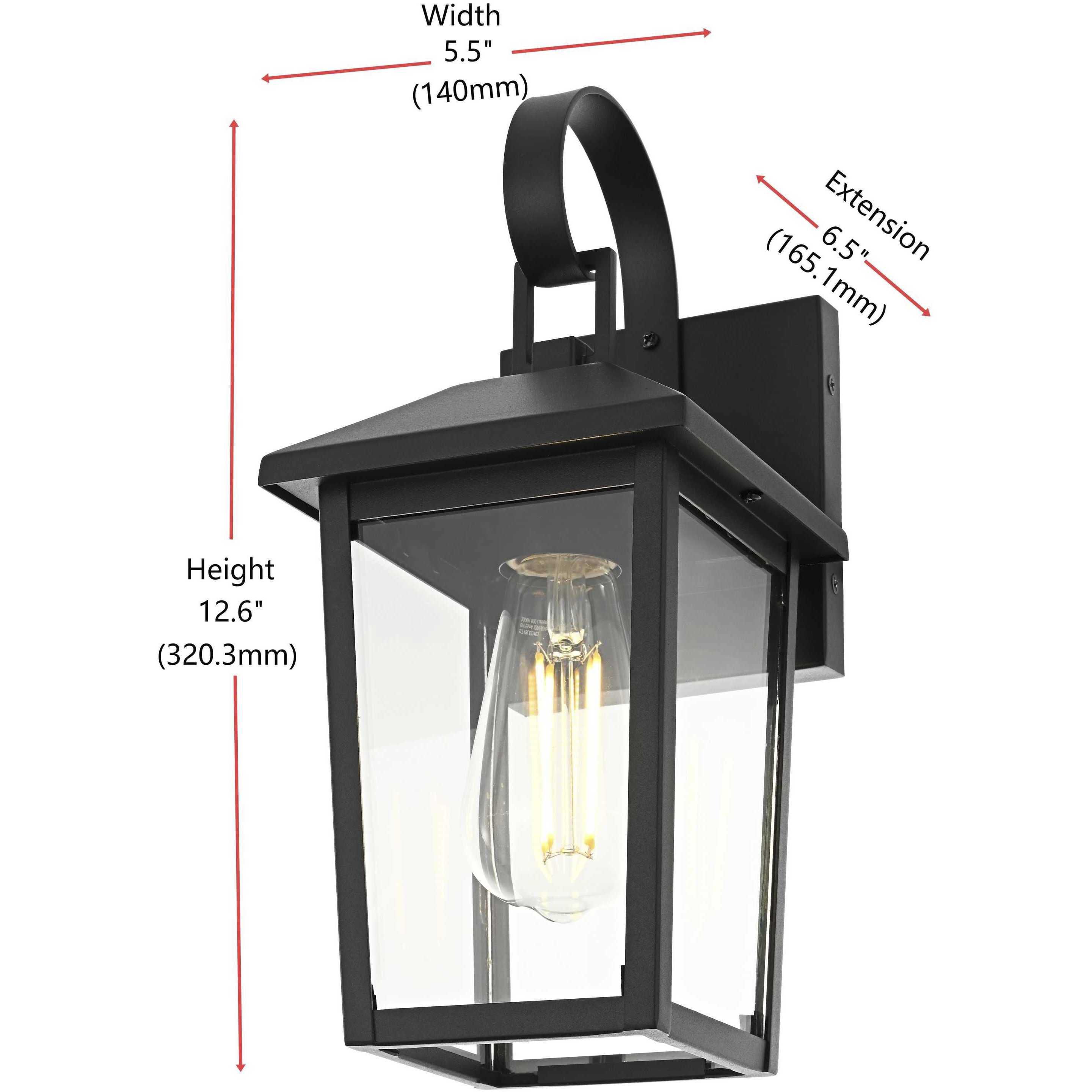 Riggs 1 Light 12.5 inch Black Outdoor Wall Sconce