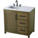 Alina 36 X 34 inch Hazel Oak Bathroom Vanity Cabinet