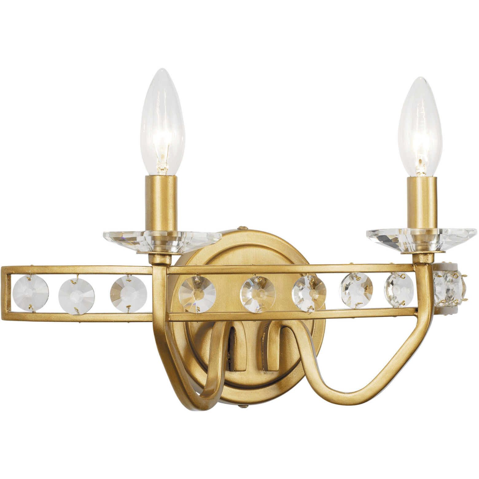 Monroe 2 Light 15 inch Antique Gold Bath Vanity Wall Light