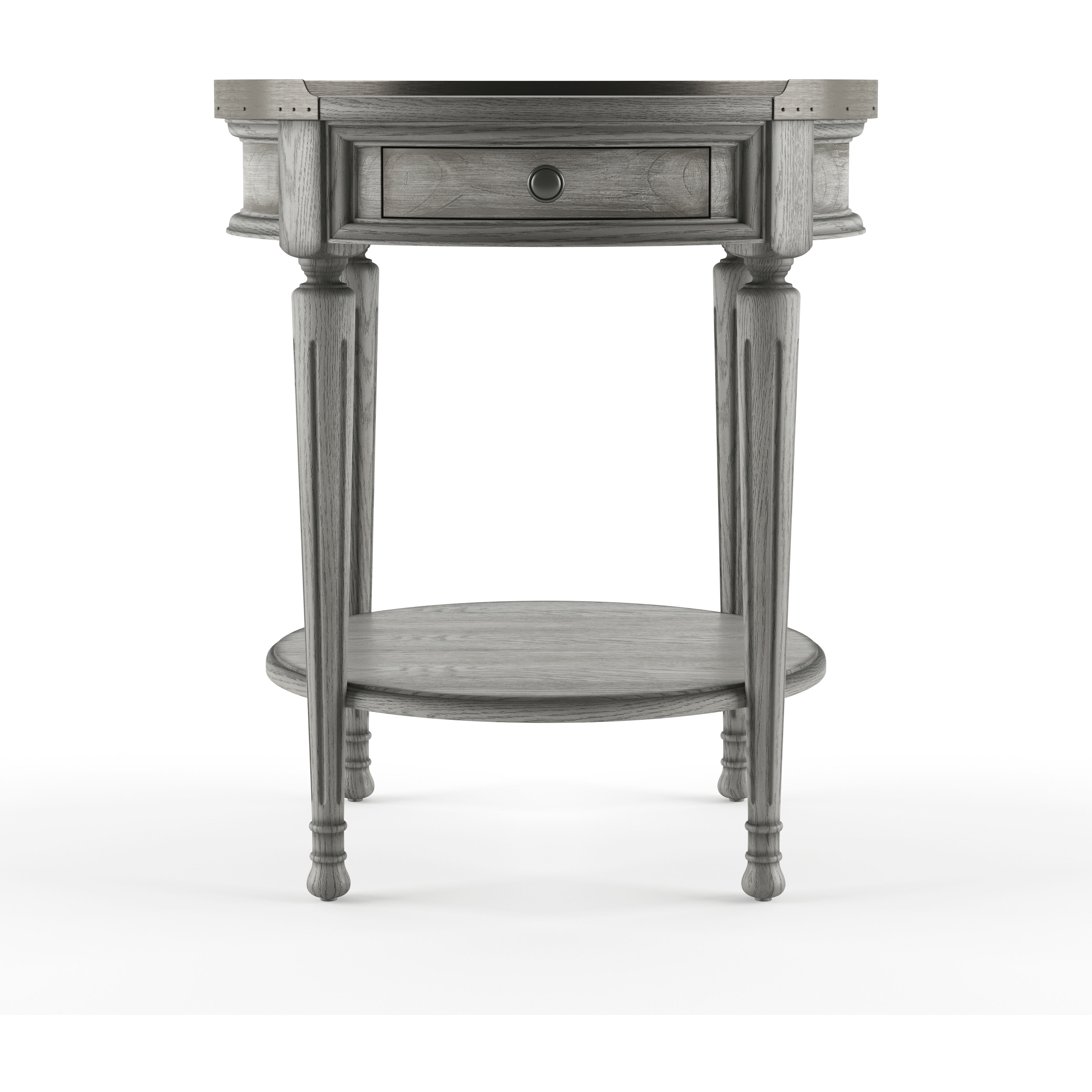 Sampson Side Table with Storage in Gray