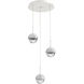 Cabochon LED 18.2 inch Salt White with White Marble Multi-Pendant Ceiling Light in 3000K LED, Clear