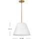Madi LED 16 inch Lacquered Brass with Matte White accents Pendant Ceiling Light