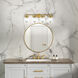 Myla 4 Light 33.75 inch Vintage Brass Bathroom Vanity Wall Light