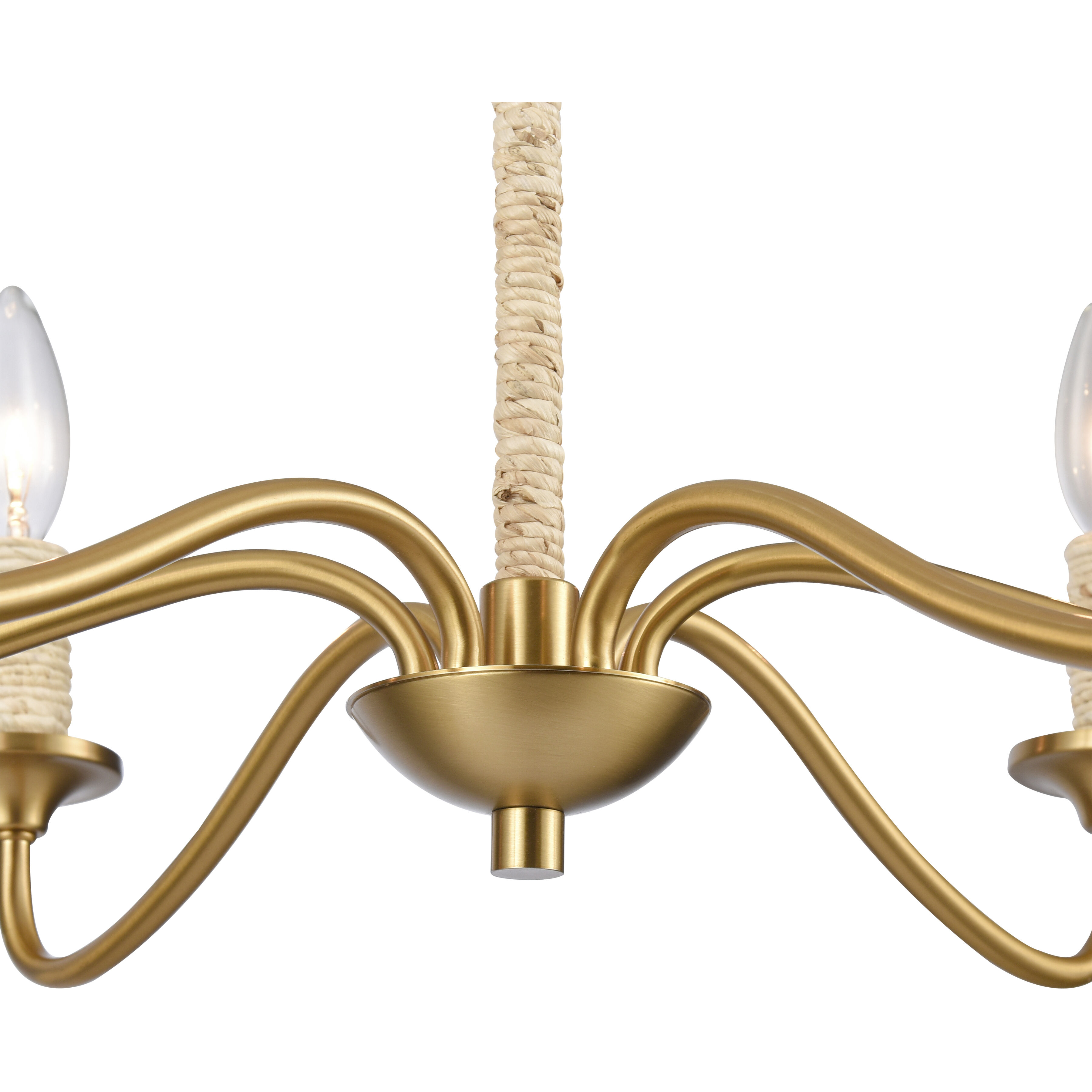 Abaca 6 Light 32 inch Brushed Gold Chandelier Ceiling Light