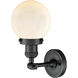 Franklin Restoration Beacon LED 6 inch Matte Black Semi-Flush Mount Ceiling Light in Matte White Glass, Franklin Restoration