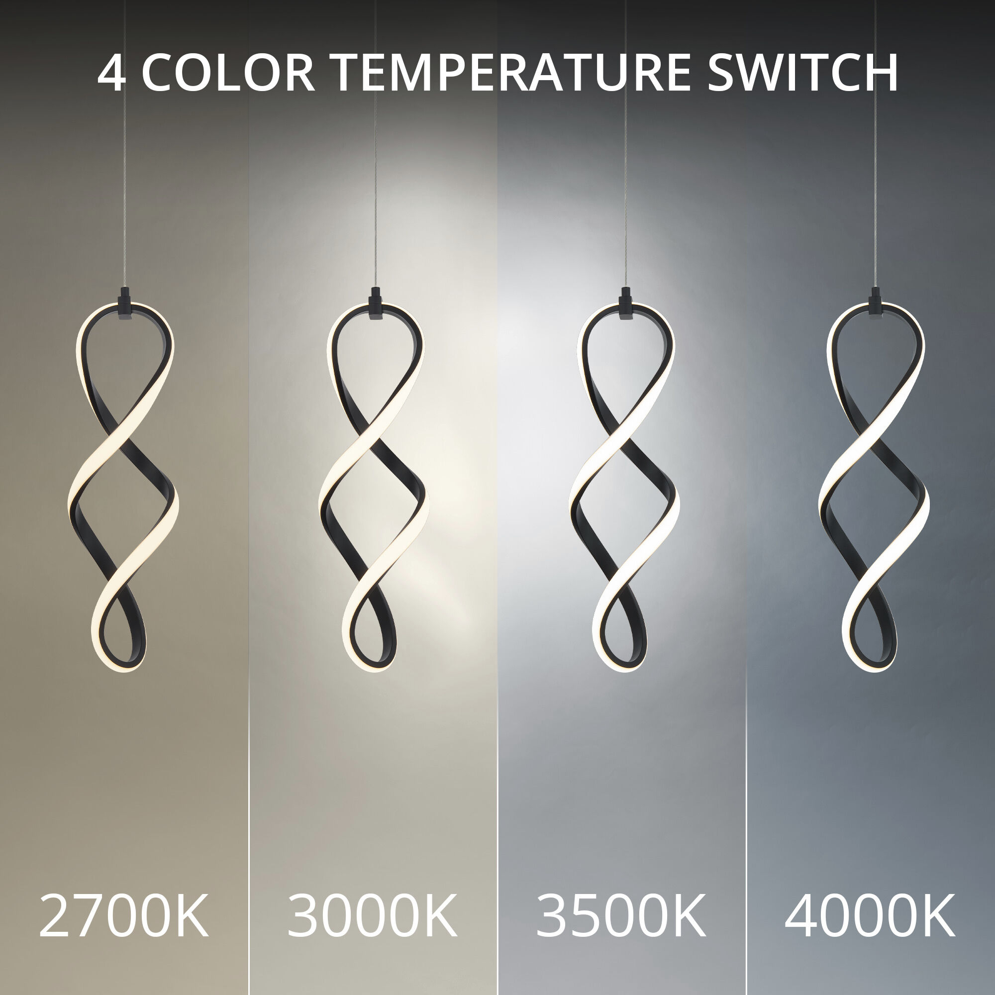 Interlace LED 20 inch Black Multi-Light Pendant Ceiling Light, dweLED