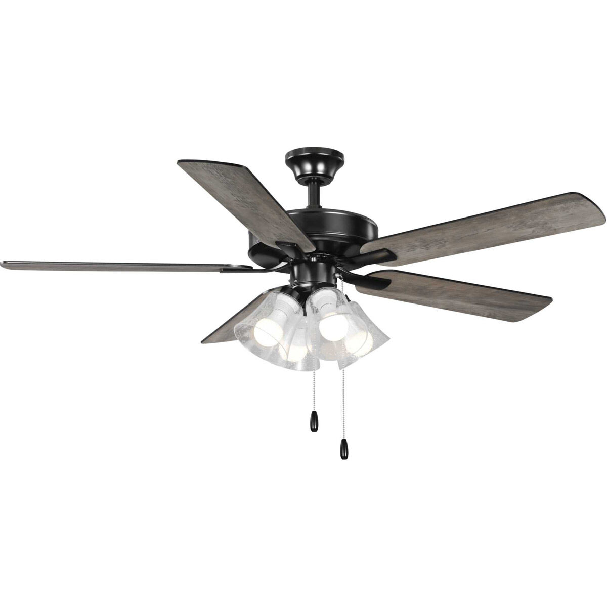 AirPro Builder 52 inch Matte Black with Black/Rustic Charcoal Blades Ceiling Fan
