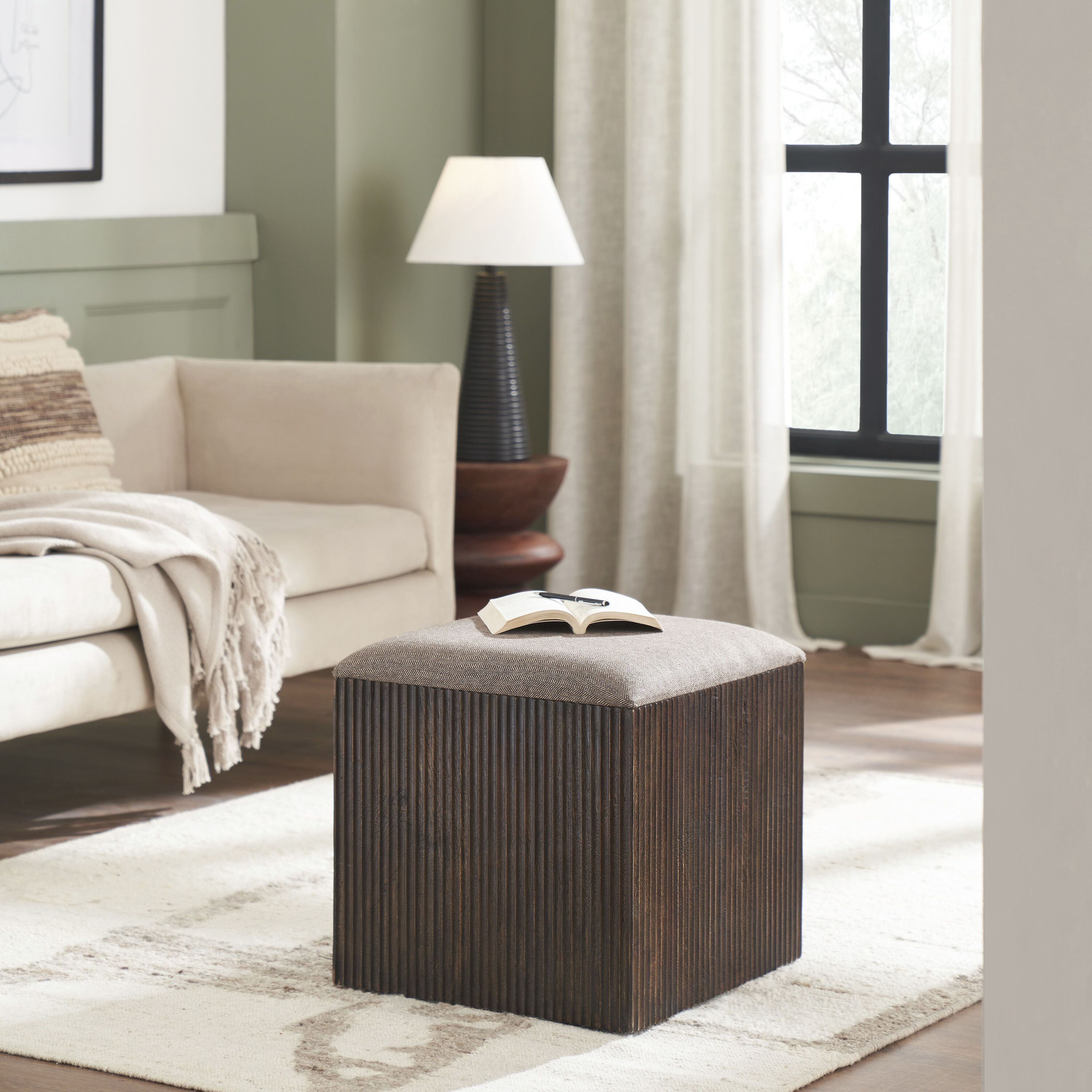 Tristan 18 inch Walnut Stool