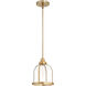 Banded Dome 1 Light 10 inch Aged Brass Mini Pendant Ceiling Light