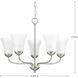 Classic 5 Light 22 inch Brushed Nickel Chandelier Ceiling Light