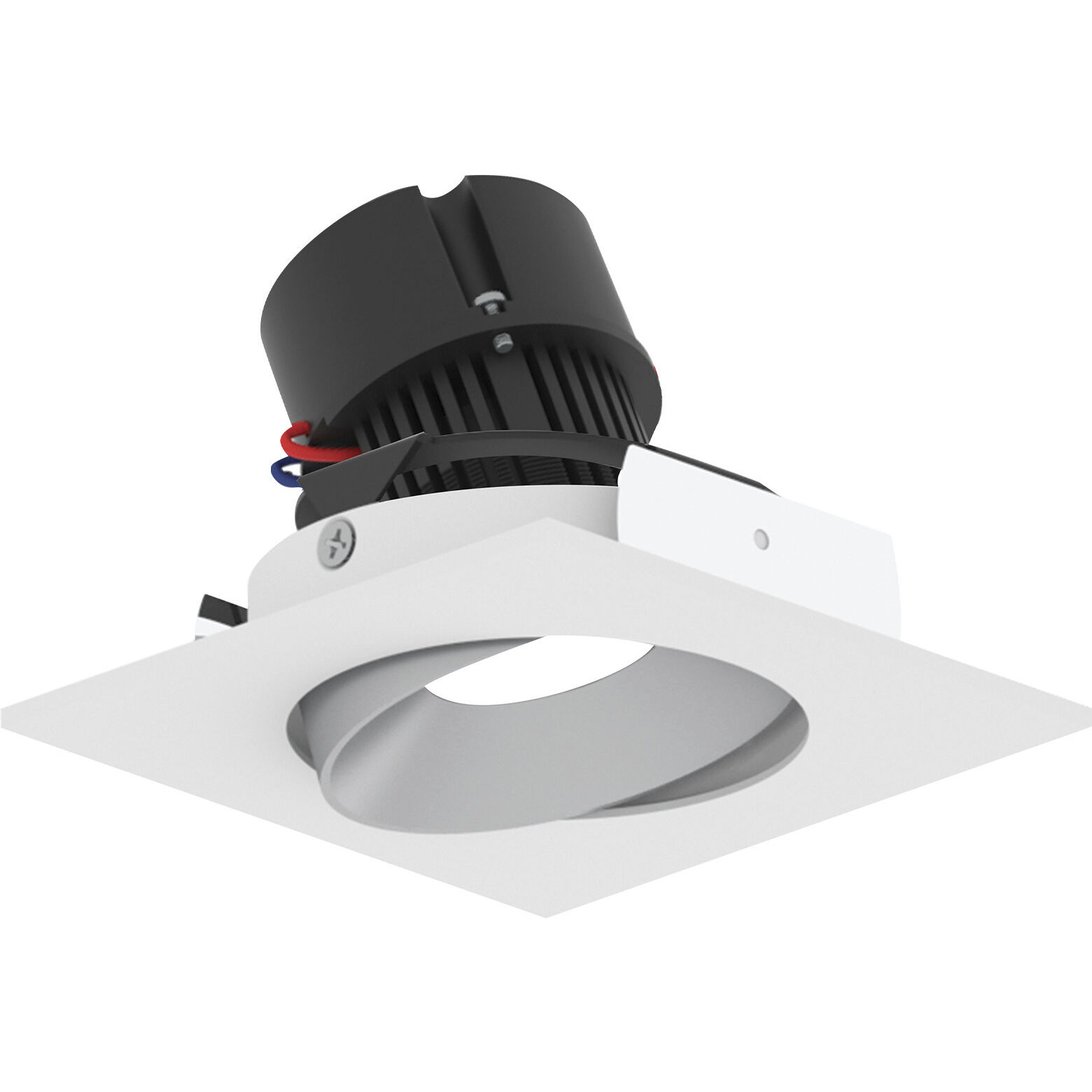Pearl Haze Reflector / Warm White Flange LED Square Adjustable Cone Retrofit in 2700K, Haze / Warm White, 4" Retrofit