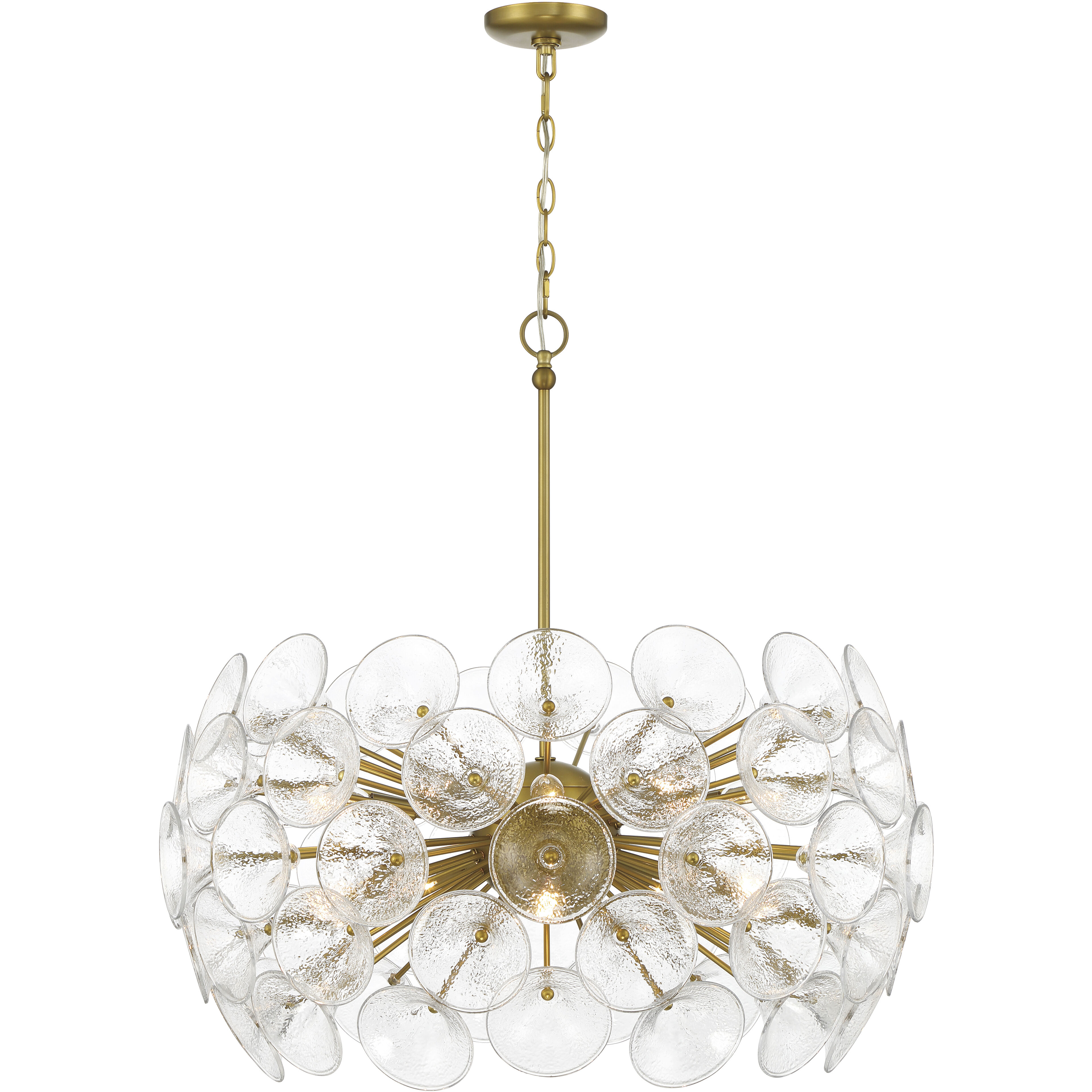 Winter 10 Light 30 inch Soft Brass Pendant Ceiling Light