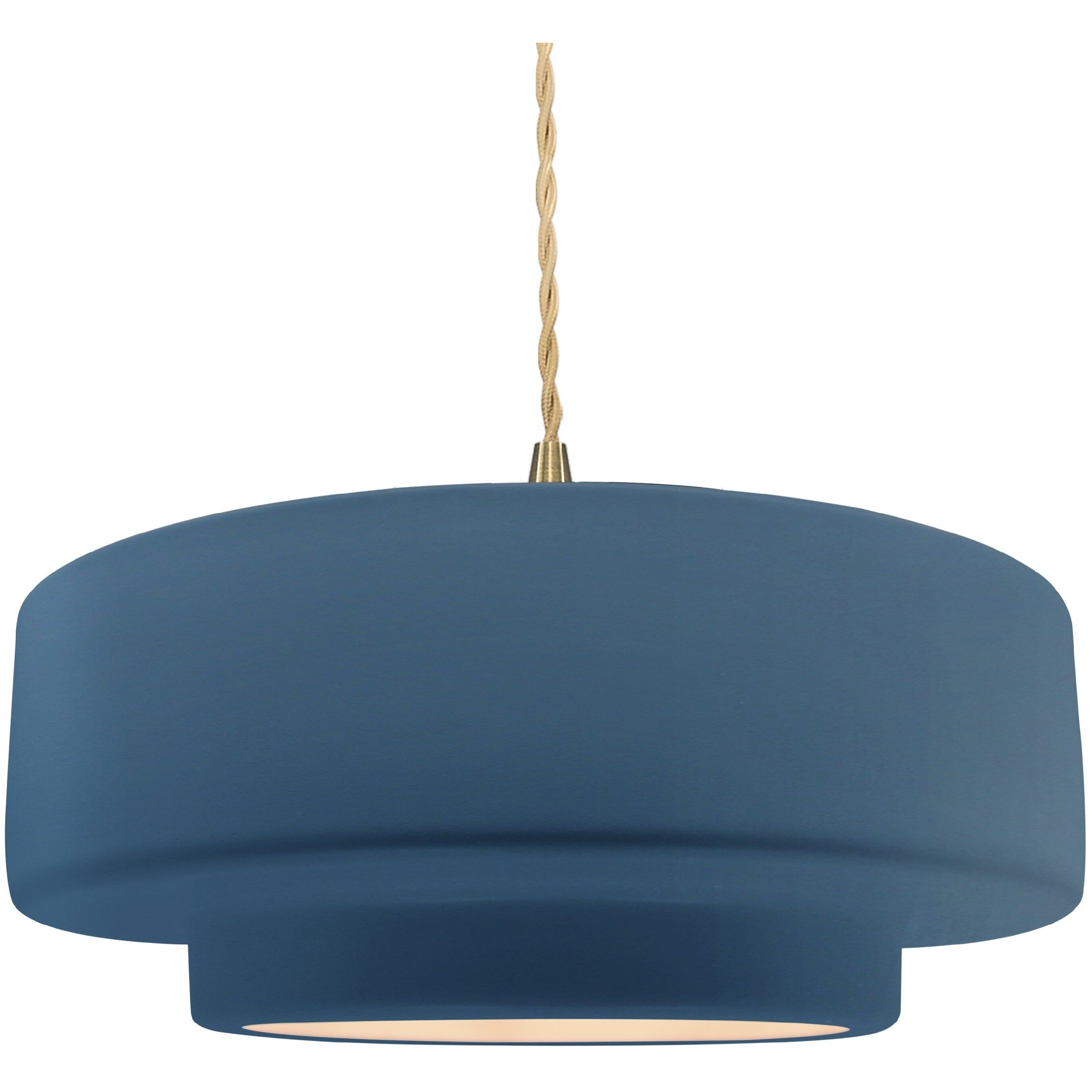 Radiance Collection - Tier Pendant Ceiling Light in Brushed Brass, Dedicated LED, Beige Twist Cord, Midnight Sky, 16.25W x 6H, Form+Finish+Function