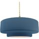 Radiance Collection - Tier Pendant Ceiling Light in Brushed Brass, Dedicated LED, Beige Twist Cord, Midnight Sky, 16.25W x 6H, Form+Finish+Function