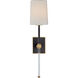 Julie Neill Lucia 1 Light 5.5 inch Matte Black and Crystal Tail Sconce Wall Light, Medium