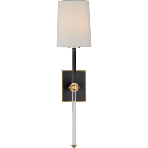 Julie Neill Lucia 1 Light 5.5 inch Matte Black and Crystal Tail Sconce Wall Light, Medium