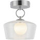 Alora Mood Leota LED 8 inch Chrome Semi-Flush Mount Ceiling Light