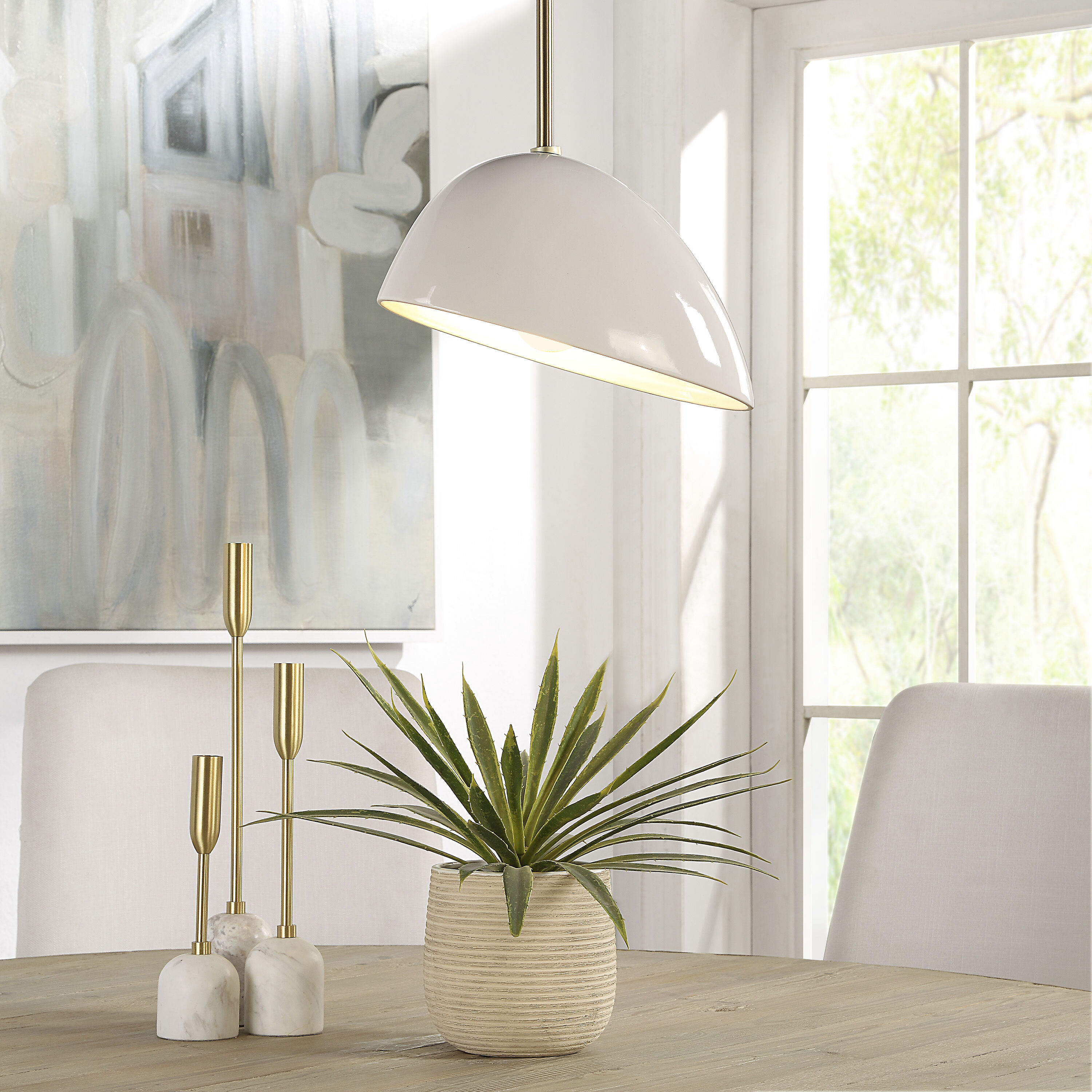 Corio 1 Light 11.75 inch Glossy Off-White Chandelier Ceiling Light