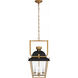 Chapman & Myers Coventry 4 Light 14 inch Matte Black and Antique-Burnished Brass Lantern Pendant Ceiling Light, Small