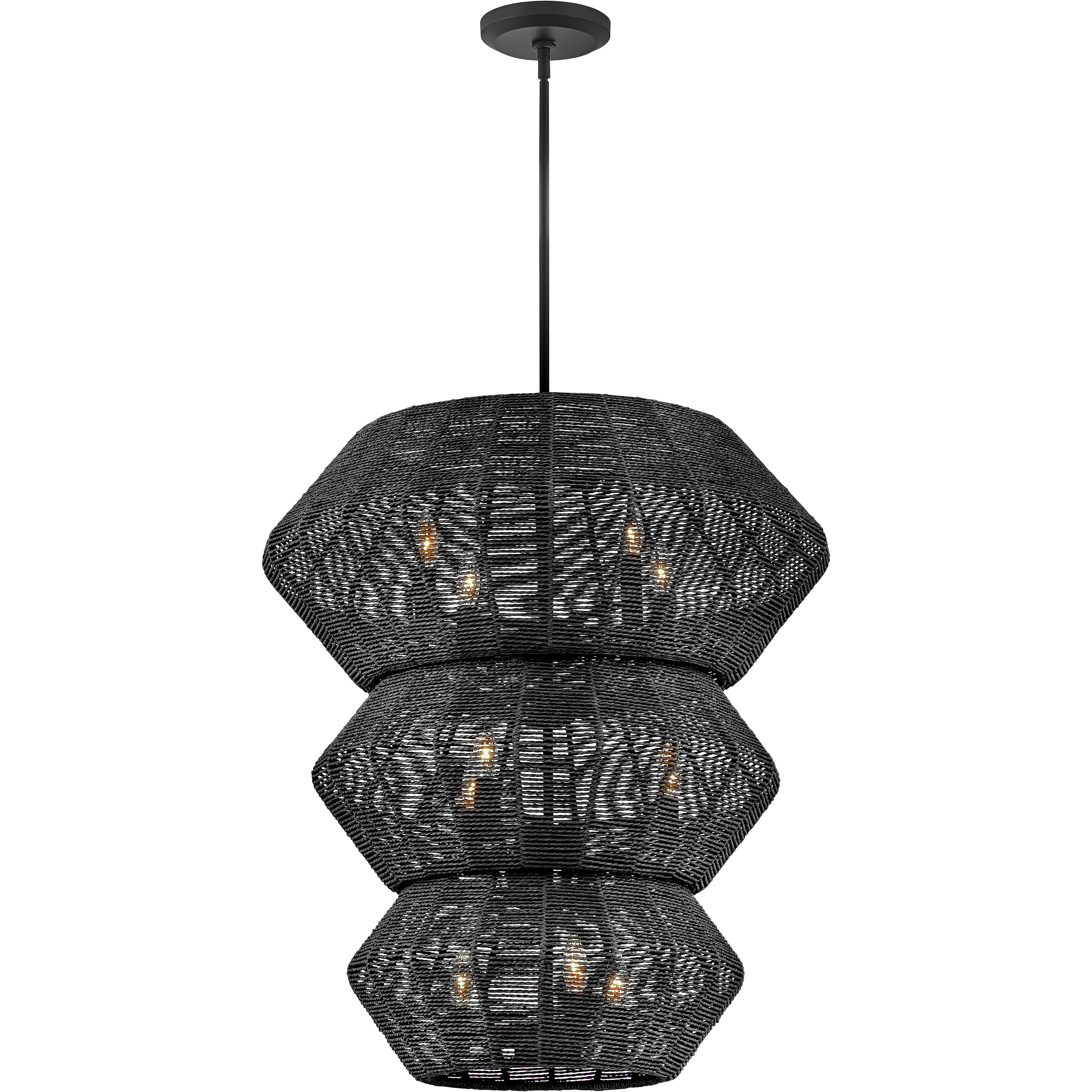 Lisa McDennon Luca 10 Light 27.75 inch Black Chandelier Ceiling Light, Multi Tier