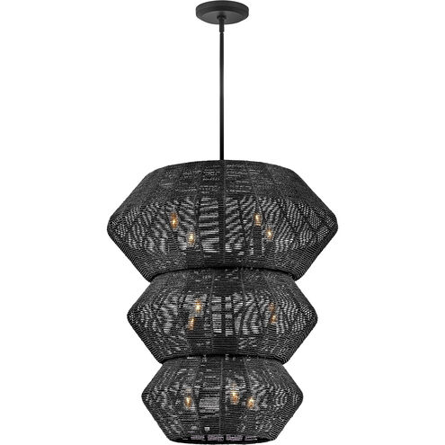 Lisa McDennon Luca 10 Light 27.75 inch Black Chandelier Ceiling Light, Multi Tier
