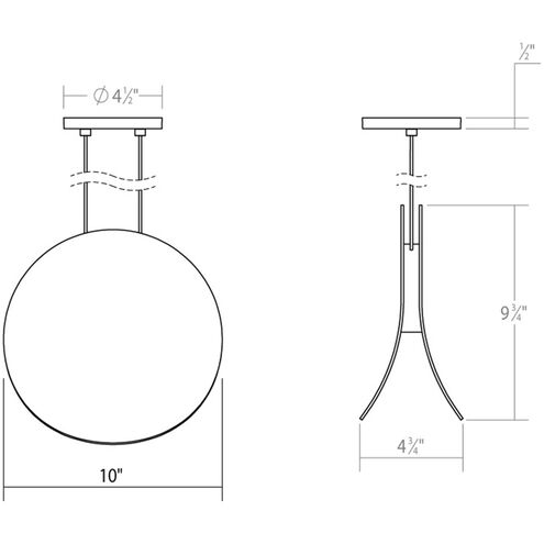 Malibu Discs LED 10 inch Dove Gray Pendant Ceiling Light