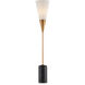 Martini 37 inch 7 watt Brushed Brass/Natural Torchiere Table Lamp Portable Light