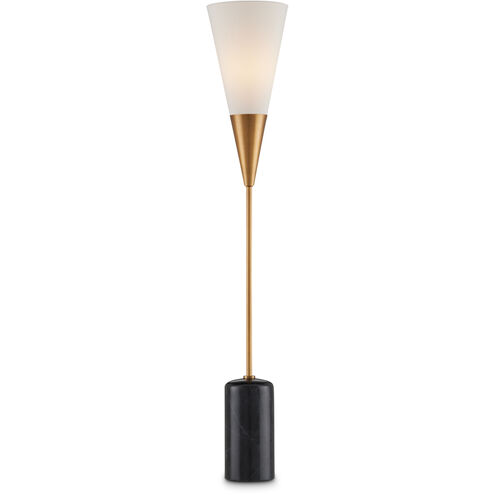 Martini 37 inch 7 watt Brushed Brass/Natural Torchiere Table Lamp Portable Light