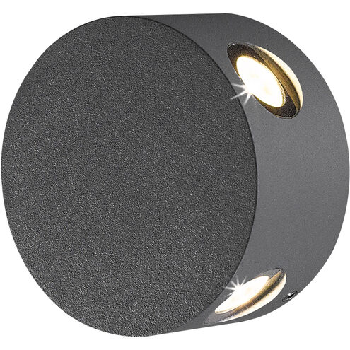 Pass LED 2 inch Graphite Grey Outdoor Wall Mount