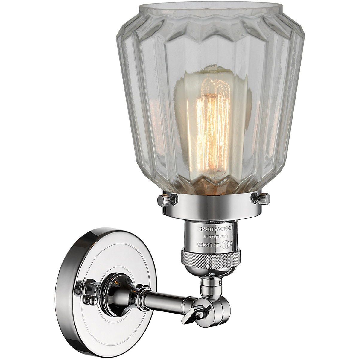 Franklin Restoration Chatham 1 Light 6 inch Polished Chrome Sconce Wall Light in Clear Glass, Franklin Restoration