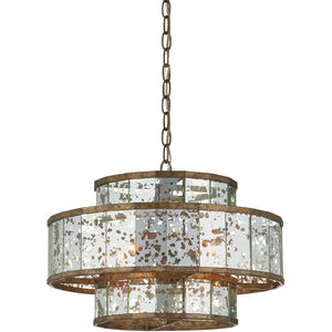 Fantine 4 Light 18 inch Pyrite Bronze/Raj Mirror Chandelier Ceiling Light, Small