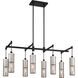 Grid 3 8 Light 36 inch Coal With Brushed Nickel Island Light Ceiling Light